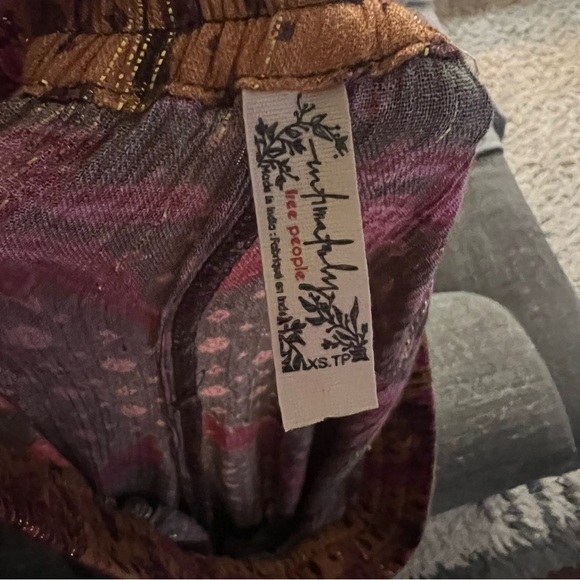 Intimately Free People Pink and Brown Metallic Wide Leg Boho Pants - Picture 9 of 10